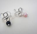 Ear Cuff Wire PEARL - STERLING SILVER